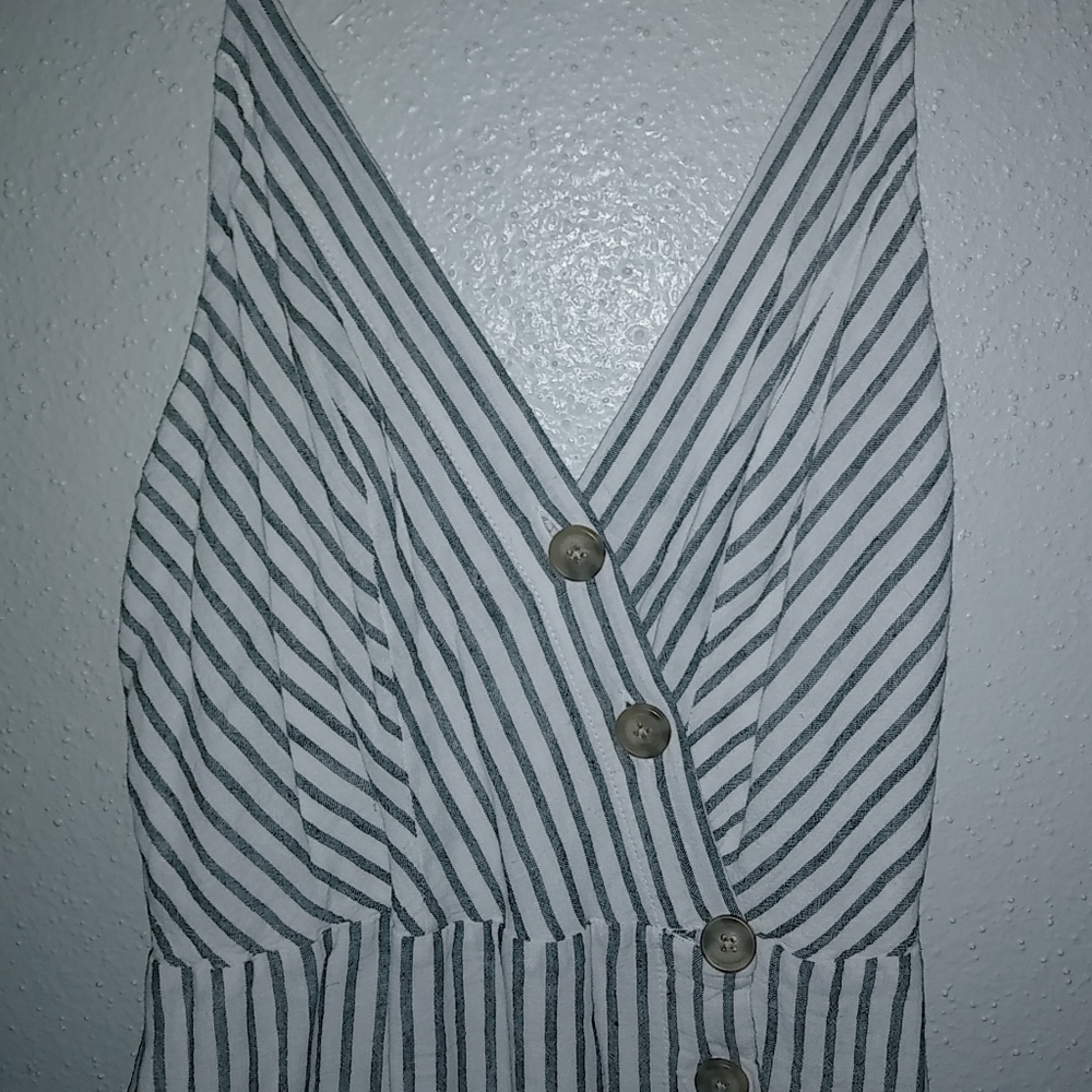 Urban Outfitters M Pinstriped Summer Button Down Front Dress - Picture 3 of 10